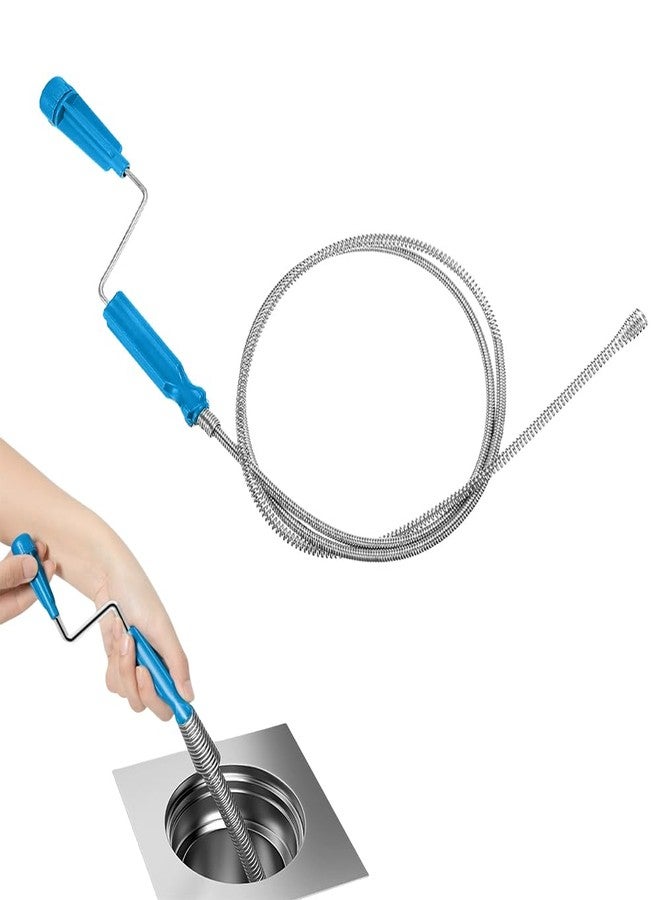 Fapiwen Drain Augers, 9.8ft Stainless Steel Flexible Plumbing Drain Auger, Manual Hair Drain Cleaner Tool, Clog Remover Tool for Kitchen Bathroom Toilet Bathtub Sewer Sink - Image 1